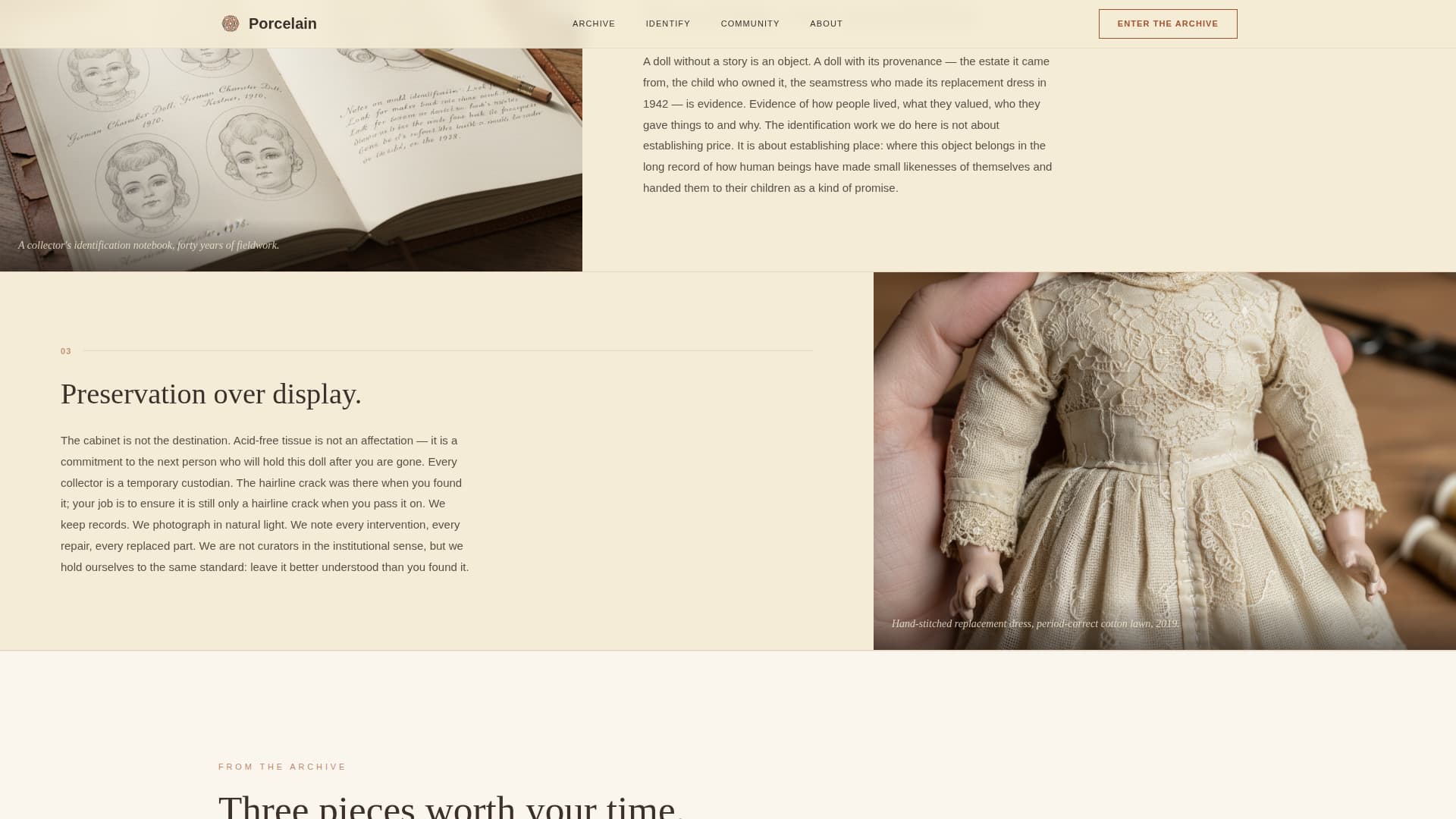 Porcelain - Timeless Collecting Landing Page Template
