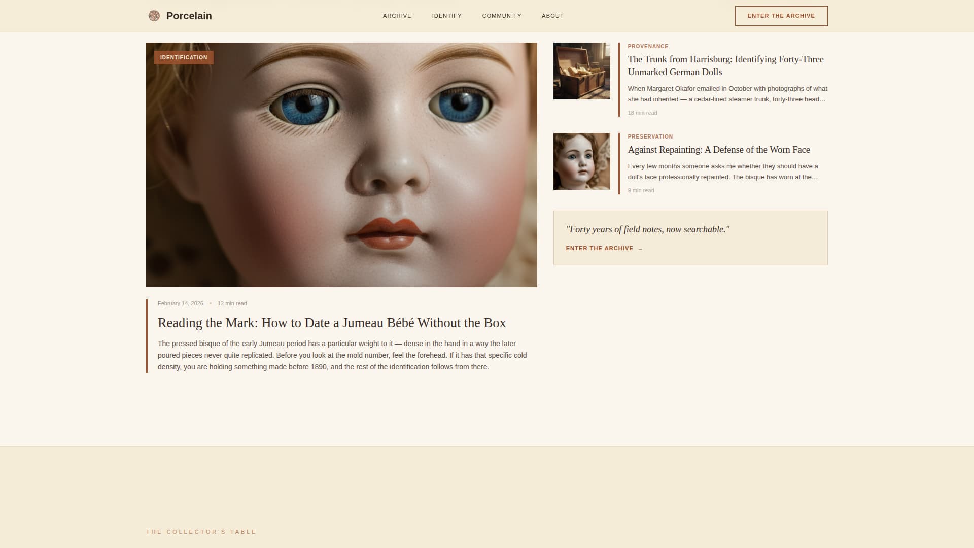 Porcelain - Timeless Collecting Landing Page Template