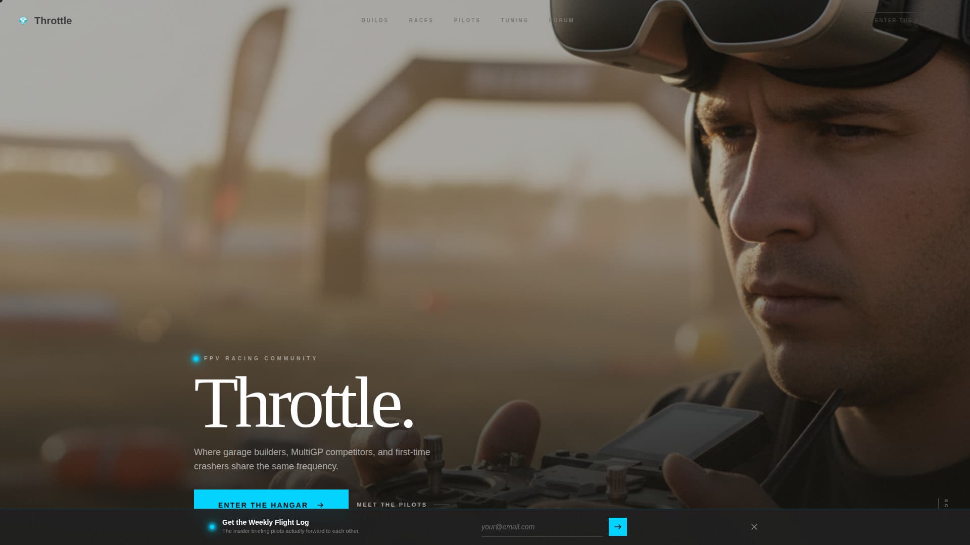 Throttle - Electric FPV Landing Page Template