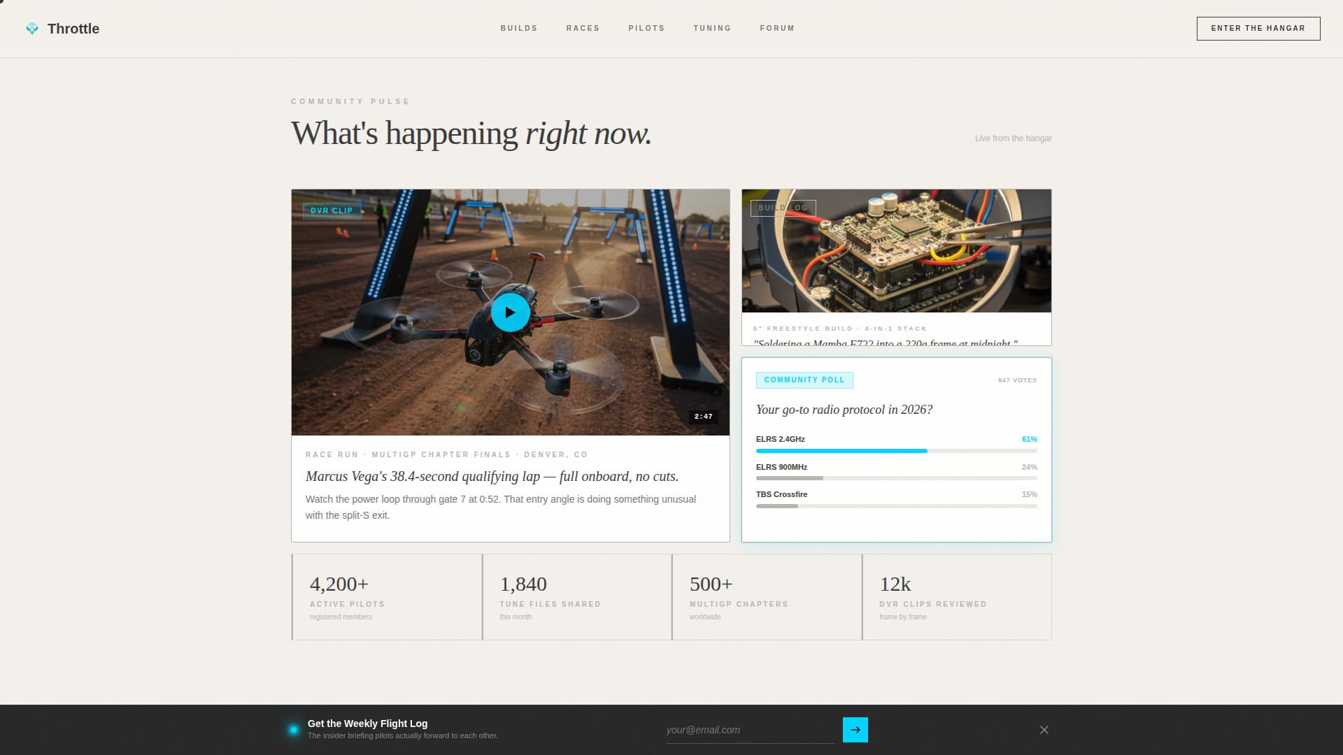 Throttle - Electric FPV Landing Page Template