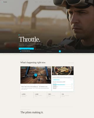 Throttle - Electric FPV Landing Page Template