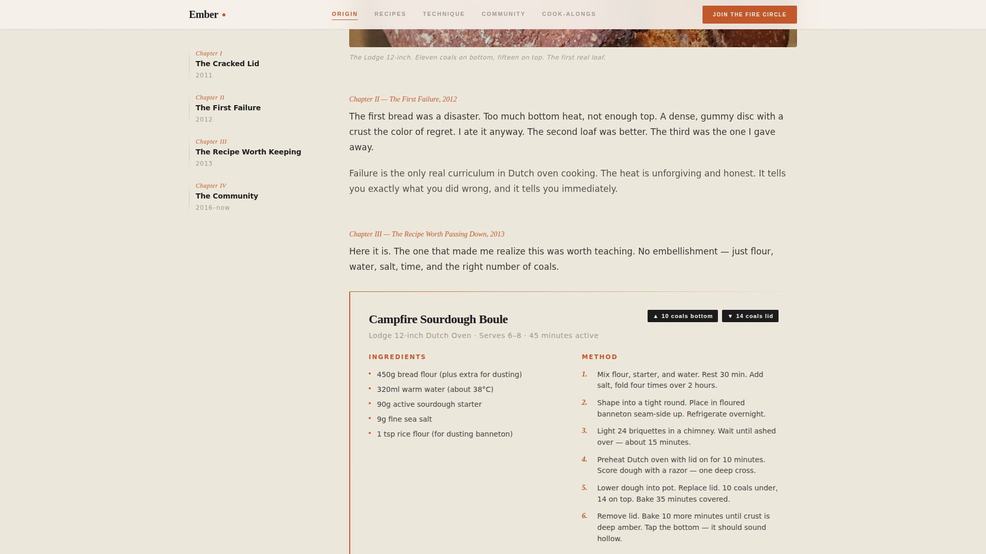 Ember - Rustic Dutchoven Landing Page Template
