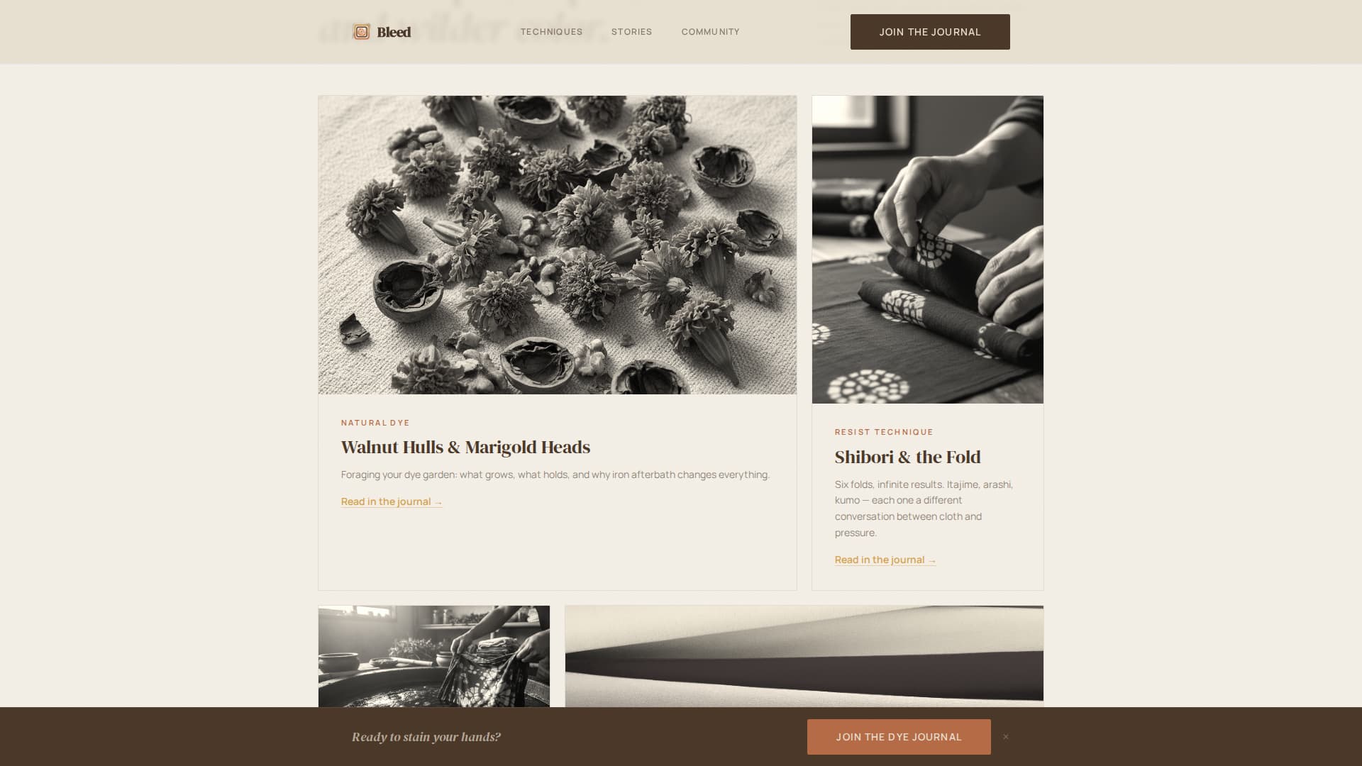 Bleed - Artisan Dyeing Landing Page Template