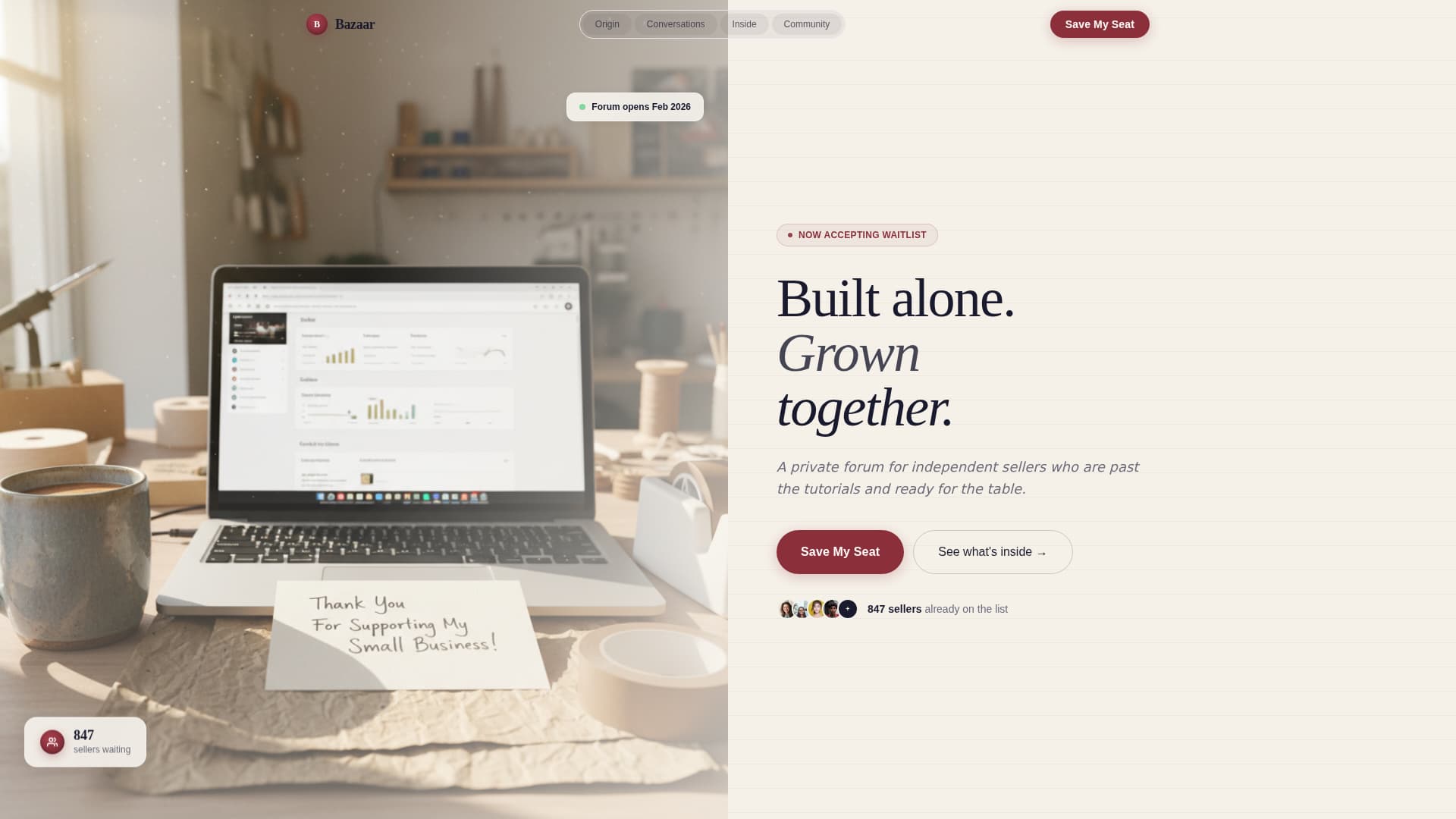 Bazaar - Thriving Seller Landing Page Template