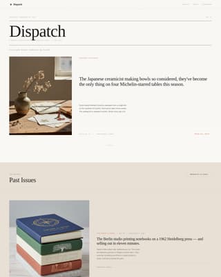 Dispatch - Curated Ecommerce Landing Page Template