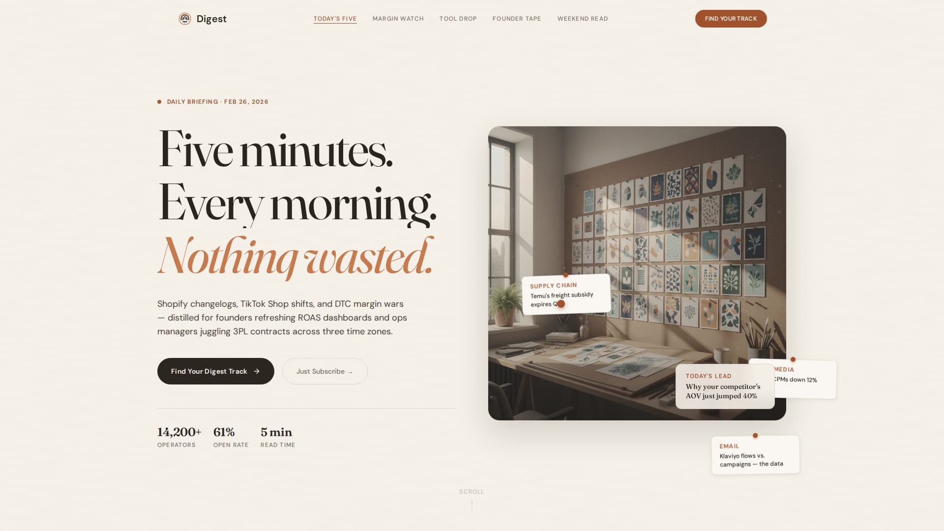 Digest - Curated E-Commerce Landing Page Template