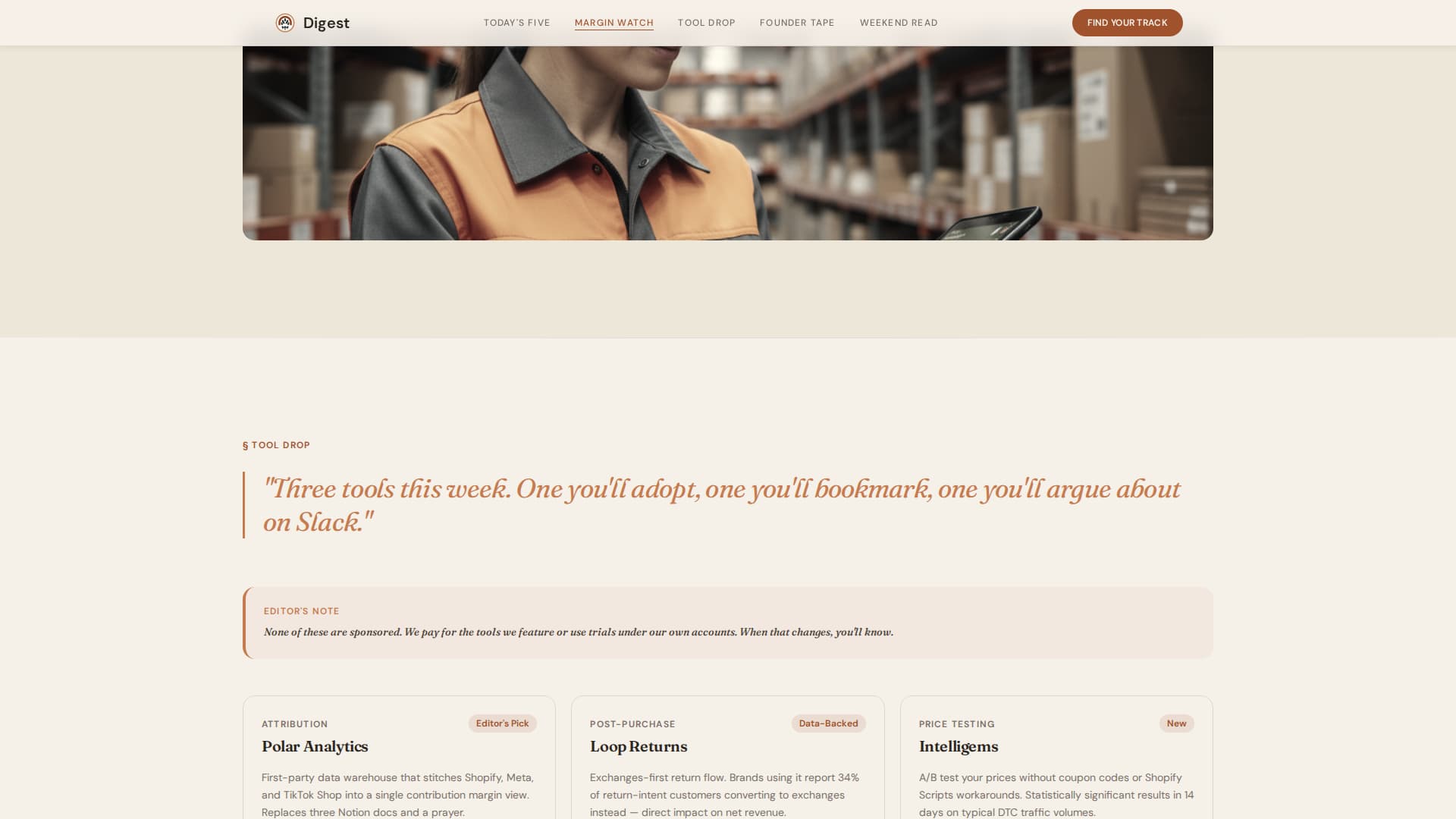 Digest - Curated E-Commerce Landing Page Template