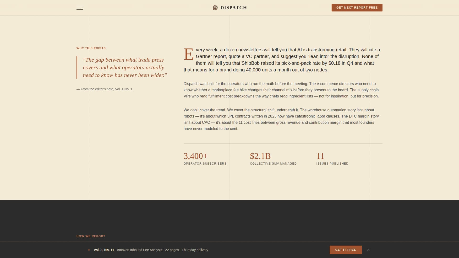 Dispatch - Authoritative E-Commerce Landing Page Template