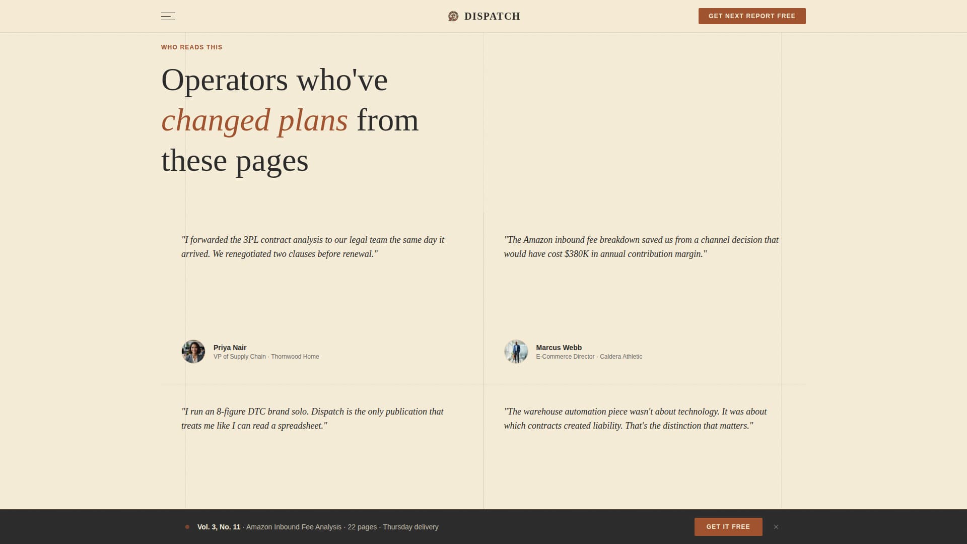 Dispatch - Authoritative E-Commerce Landing Page Template