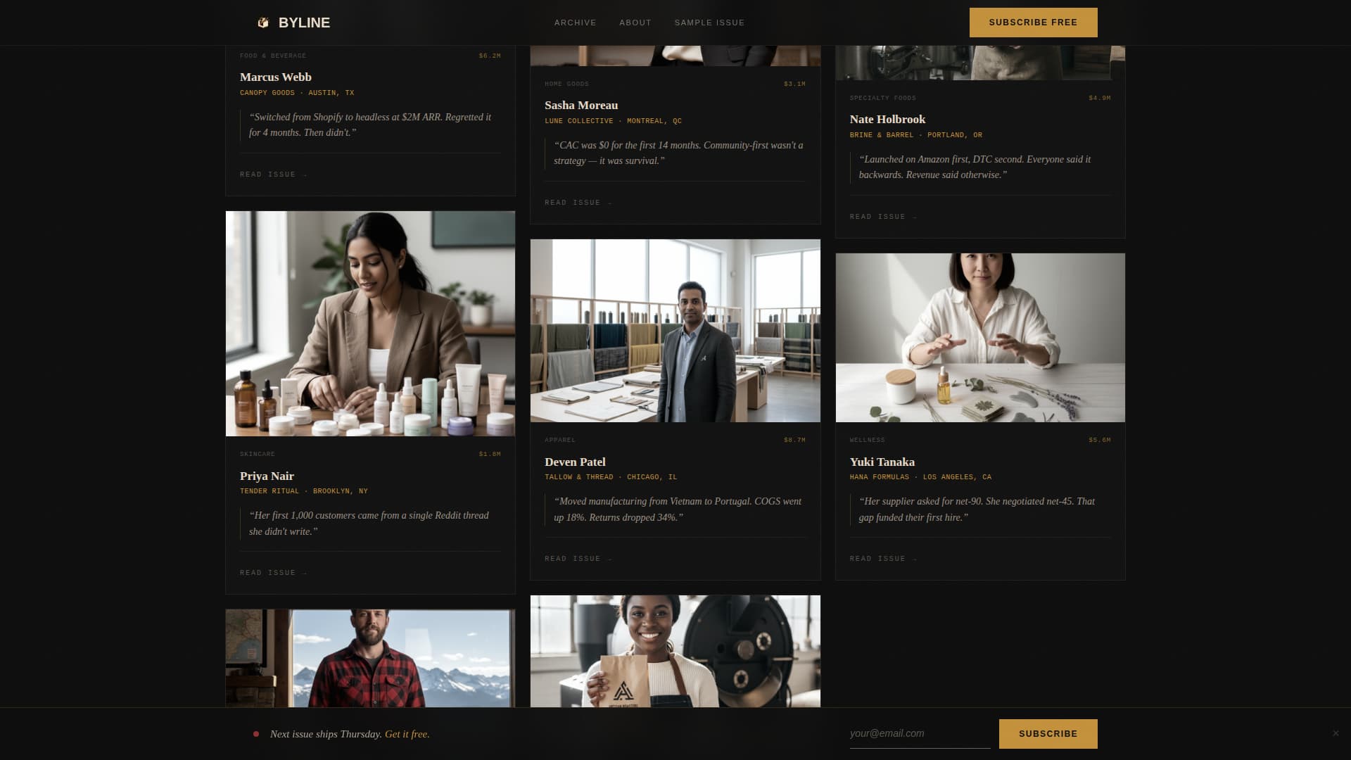 Byline - Cinematic Ecommerce Landing Page Template