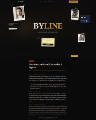 Byline - Cinematic Ecommerce Landing Page Template