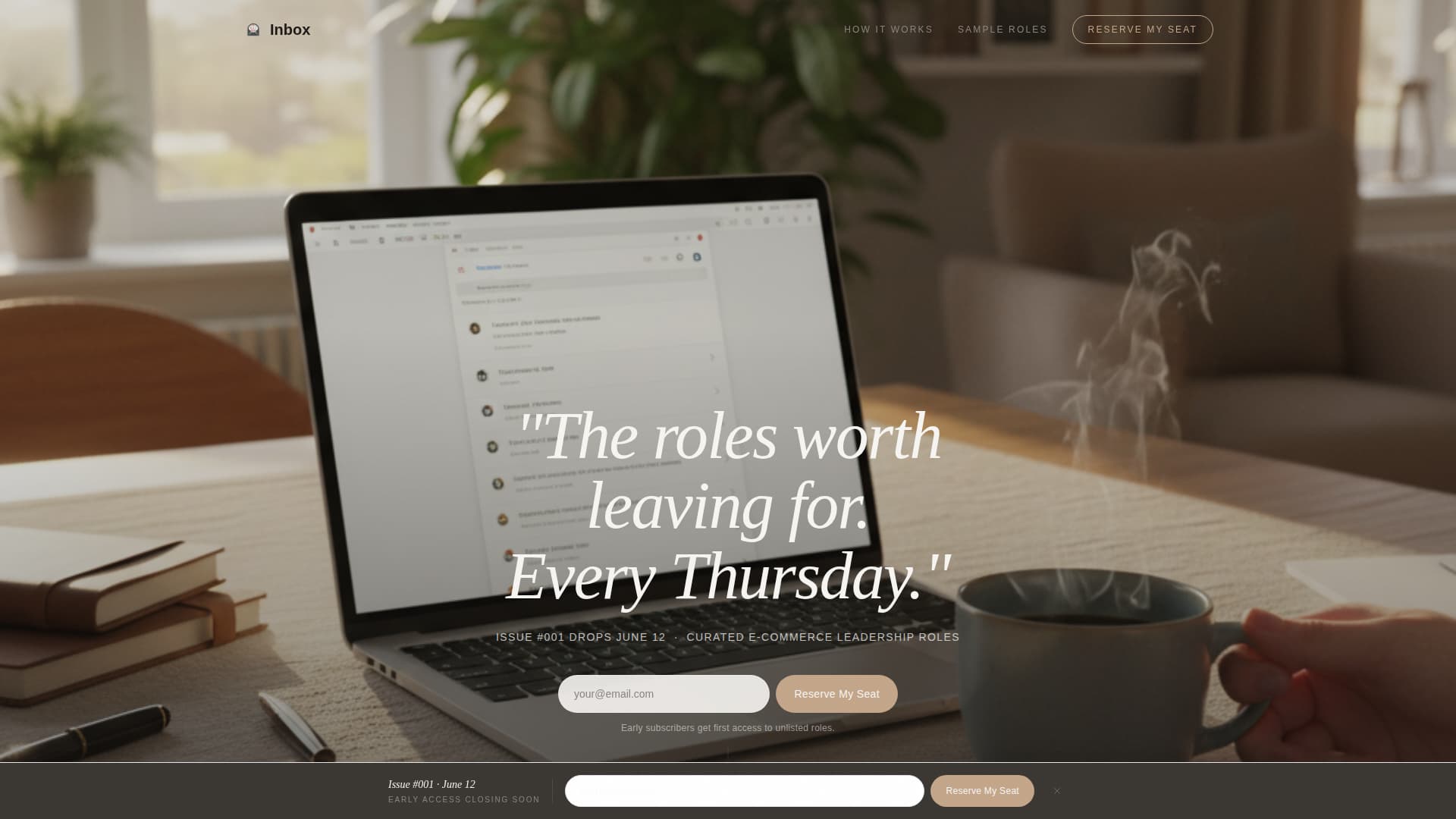 Inbox - Curated Ecommerce Landing Page Template