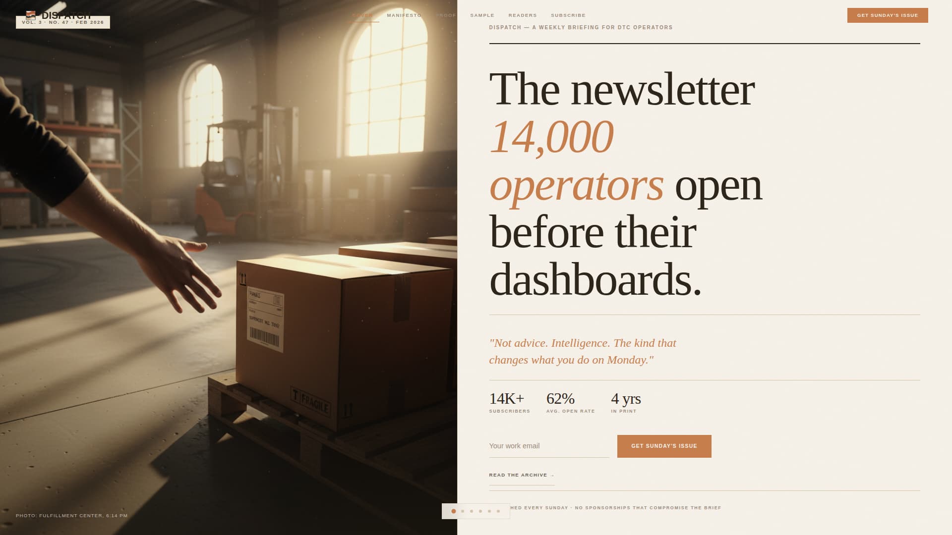 Dispatch — Trusted Digital Commerce Landing Page Template