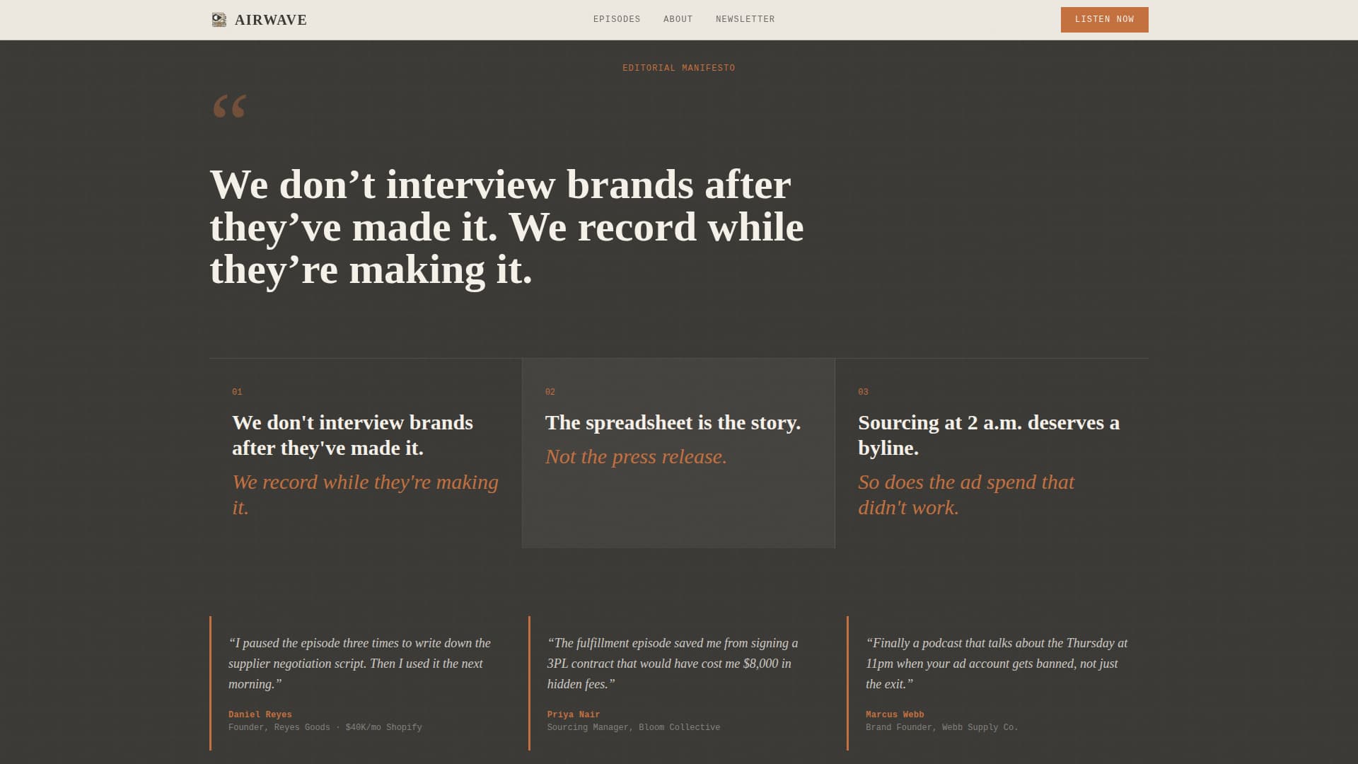 Airwave - Artisan Ecommerce Landing Page Template