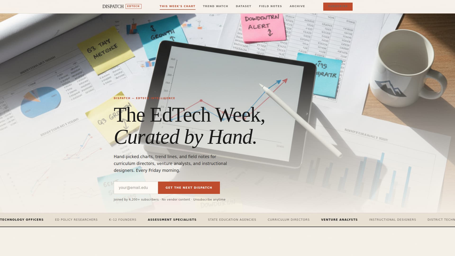 Dispatch - Curated Edtech Landing Page Template