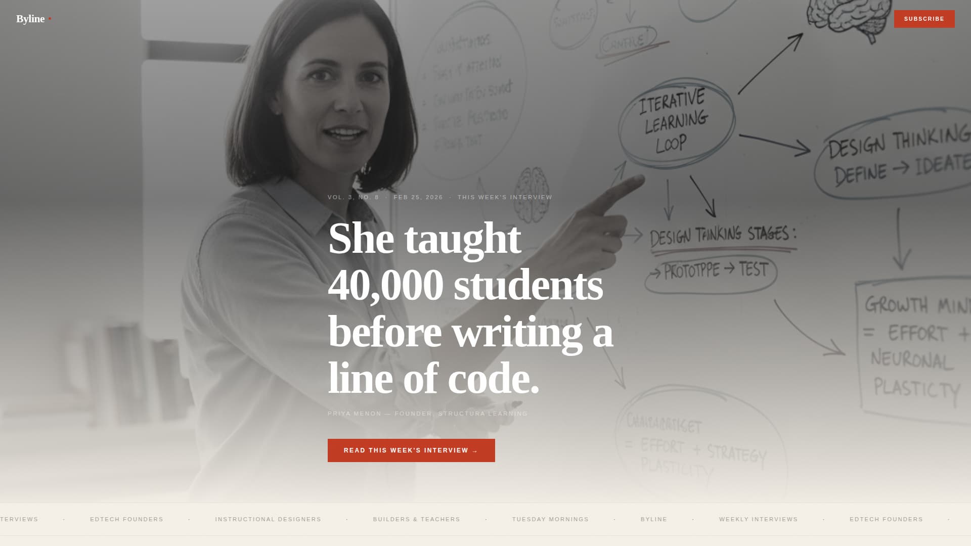 Byline - Compelling Edtech Landing Page Template