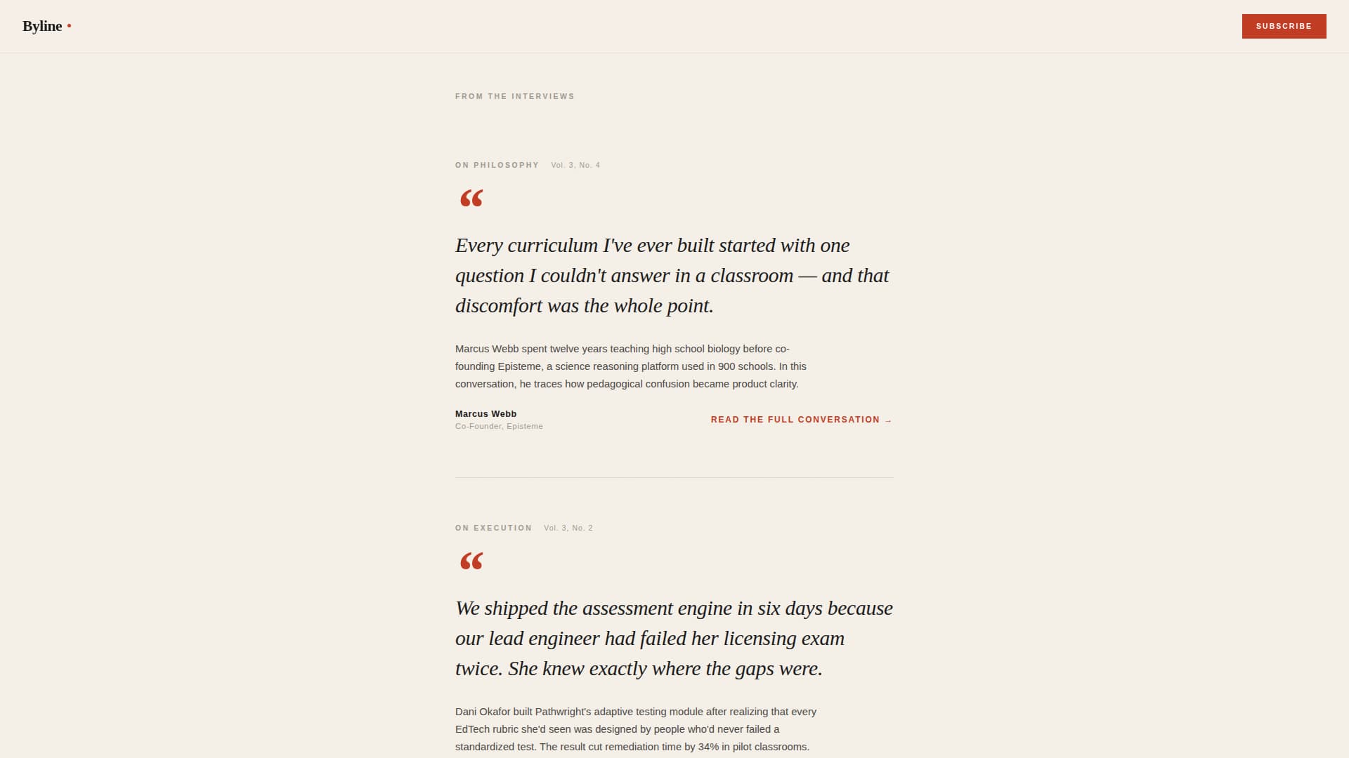 Byline - Compelling Edtech Landing Page Template