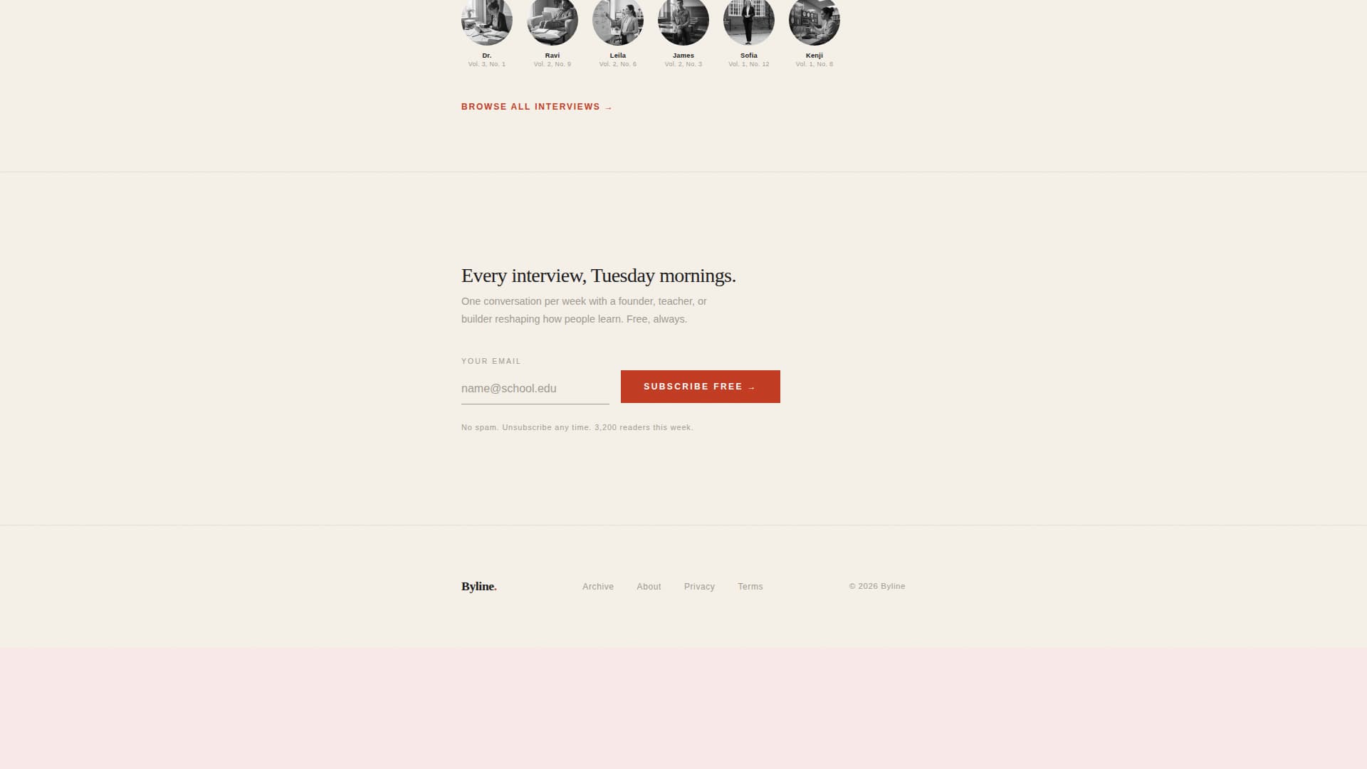 Byline - Compelling Edtech Landing Page Template