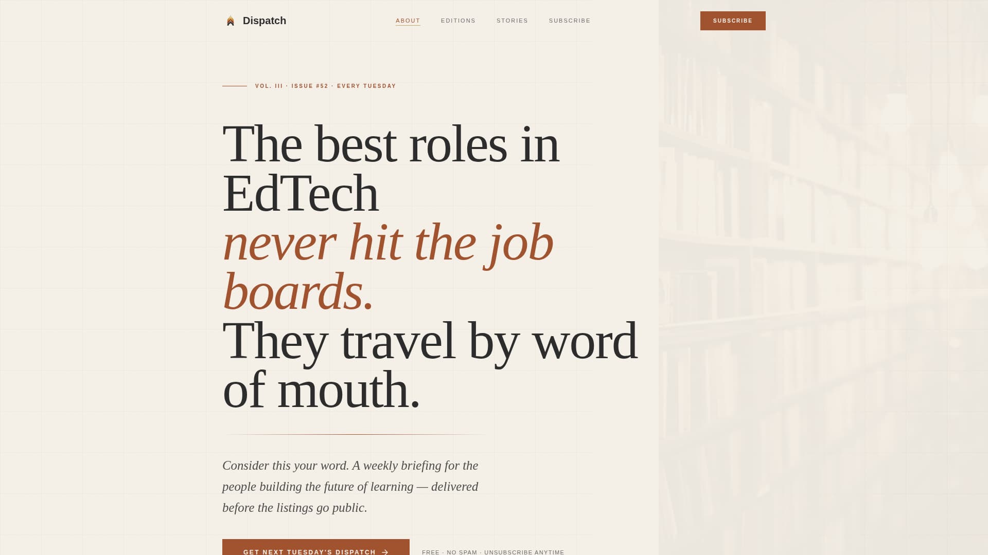 Dispatch — Proven Educational Technology Landing Page Template