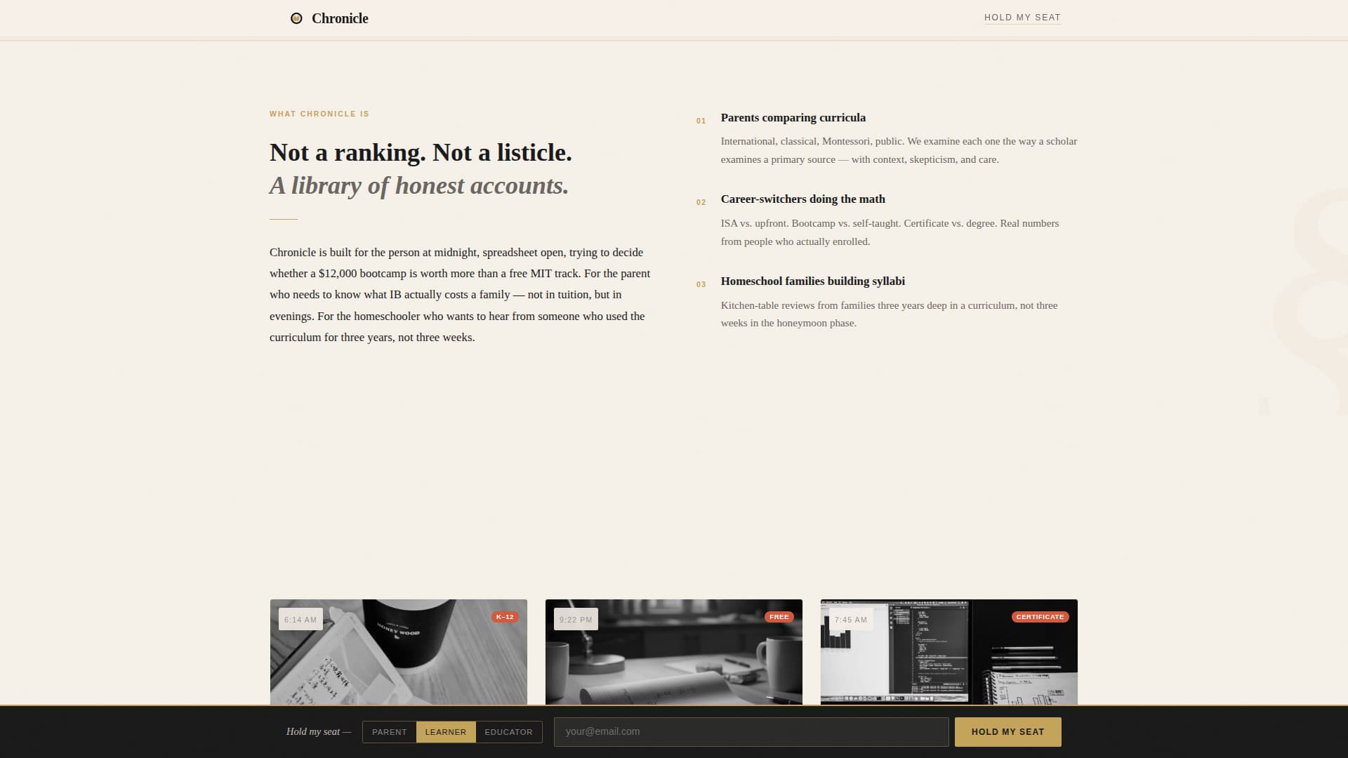 Chronicle - Scholarly Education Landing Page Template