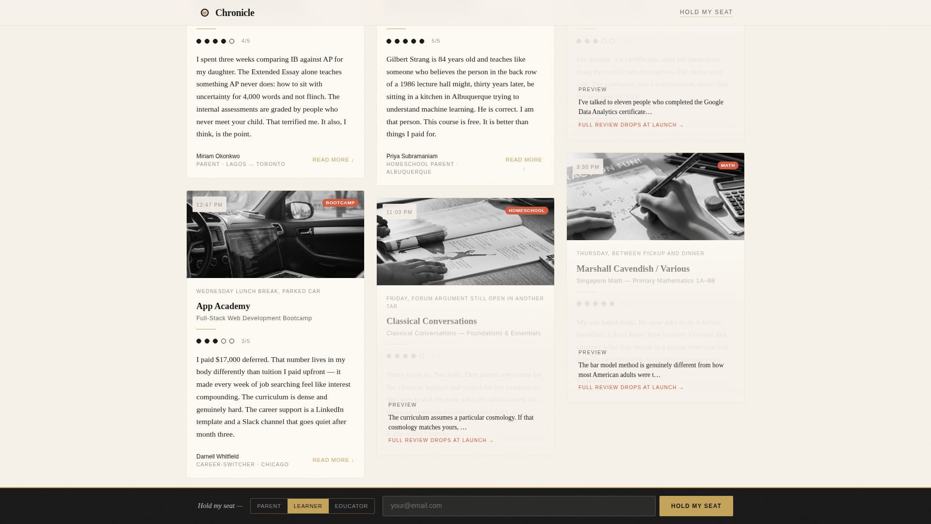 Chronicle - Scholarly Education Landing Page Template