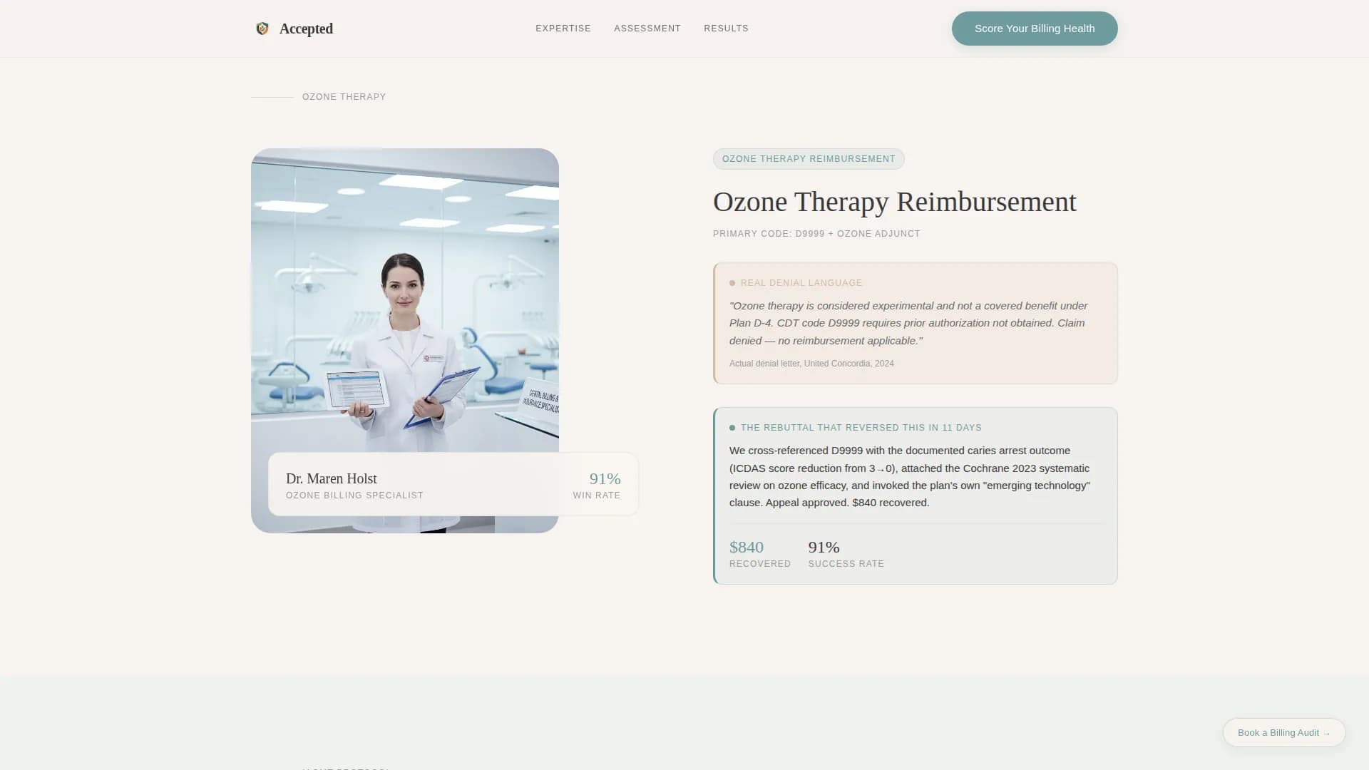 Harmony - Dental Billing Landing page Template