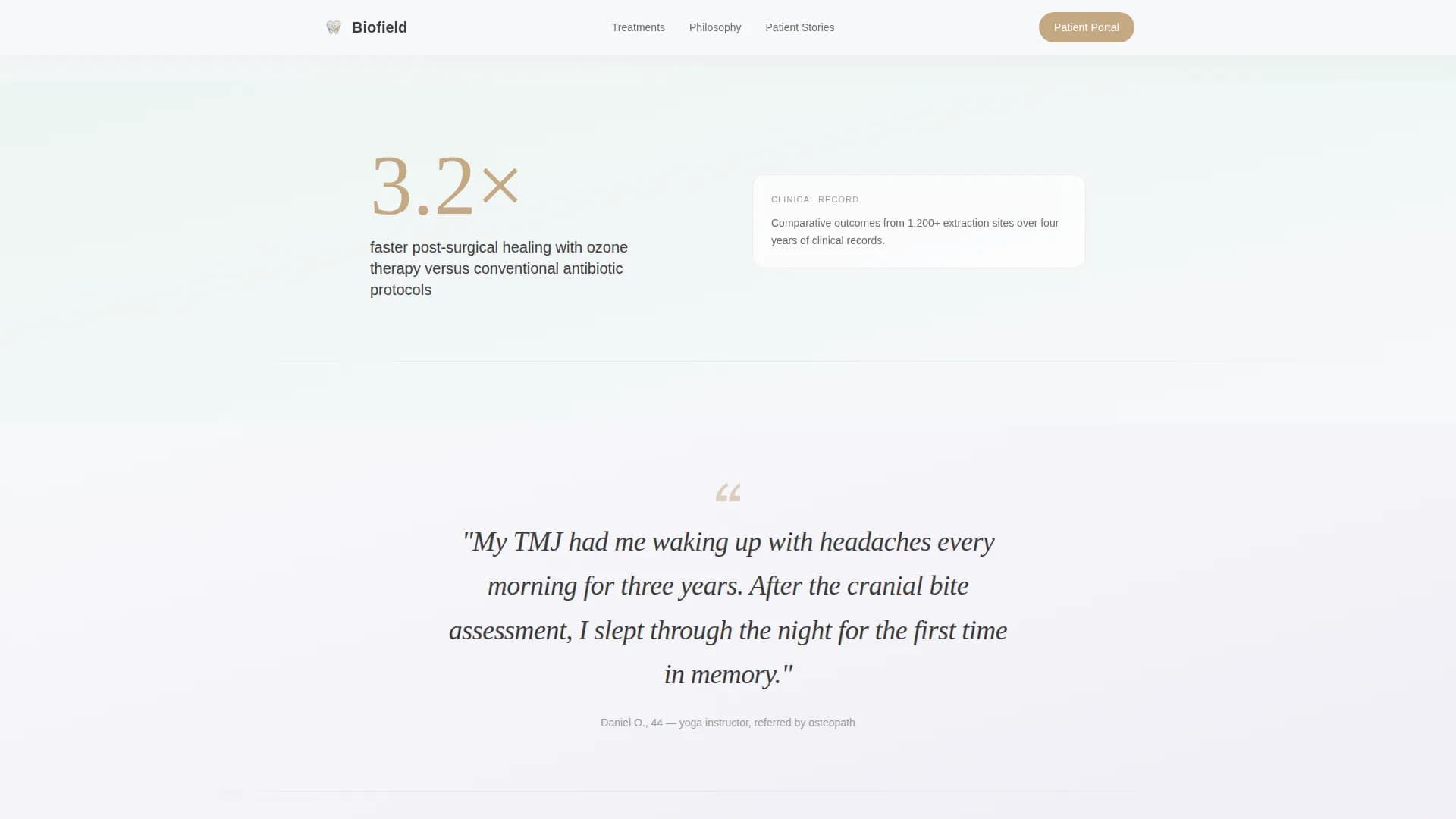 Biofield - Holistic Dental Portal Landing Page Template