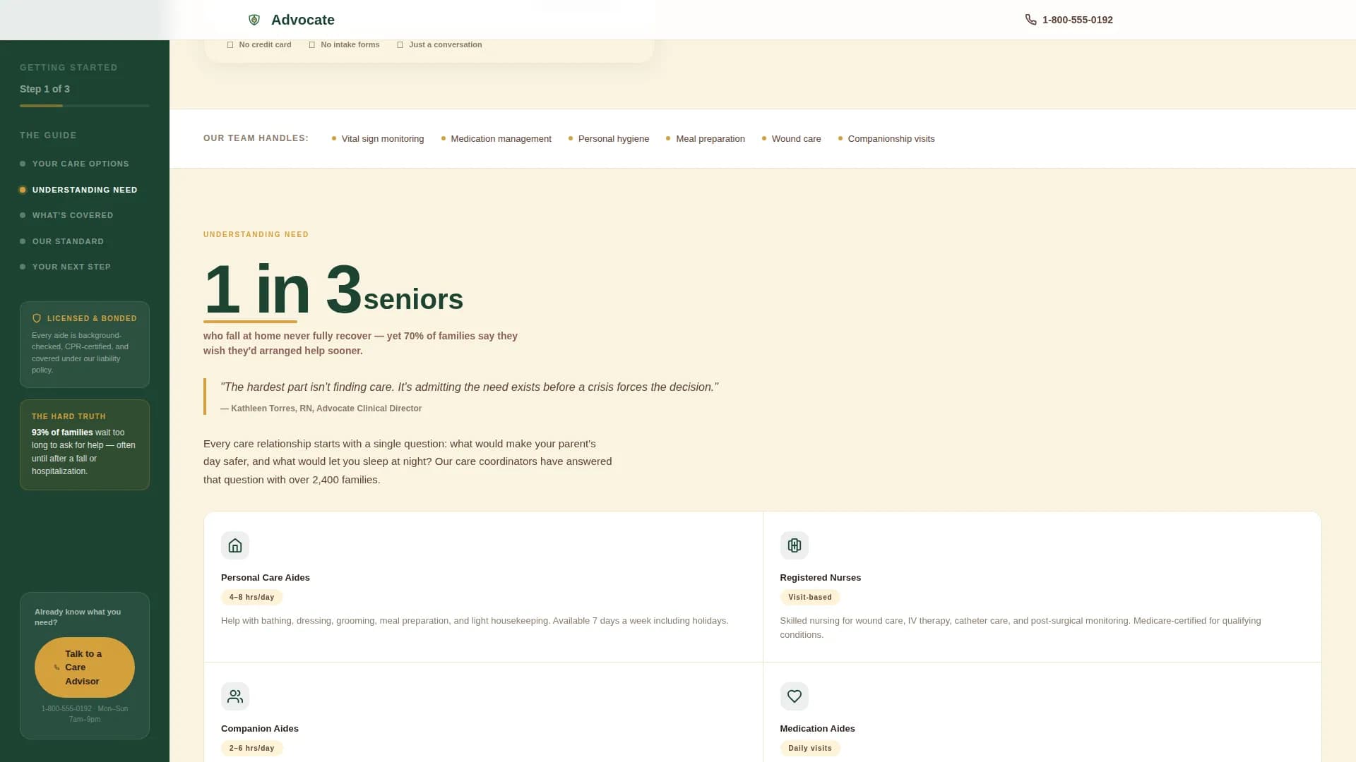 Advocate - Home Care Services Landing Page Template