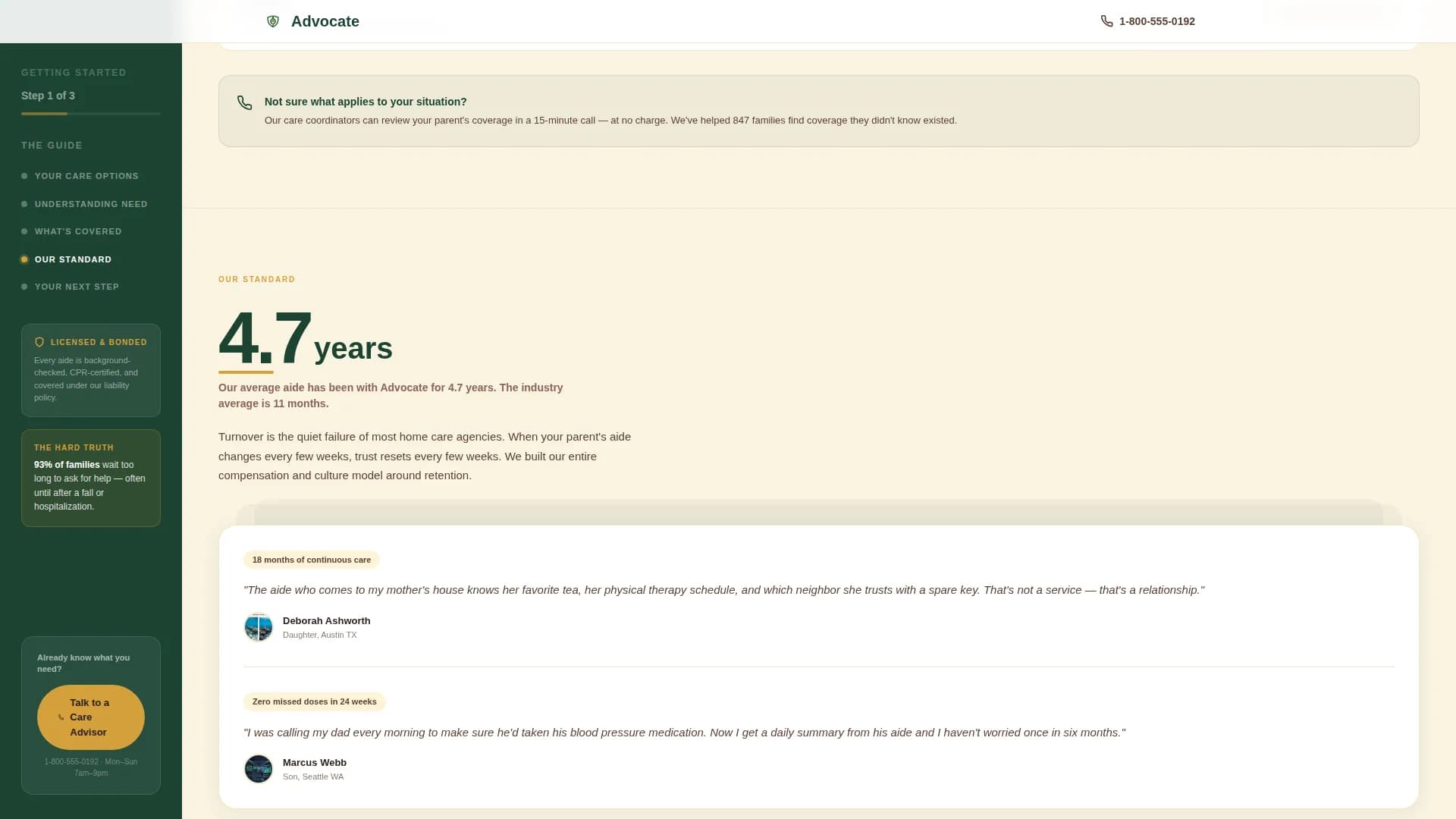 Advocate - Home Care Services Landing Page Template