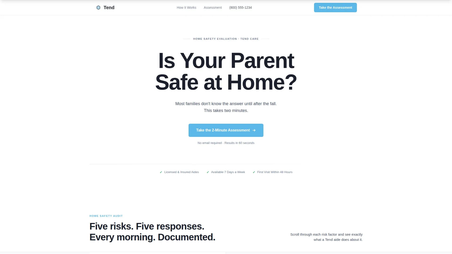 Tend - Home Care Agency Landing Page Template