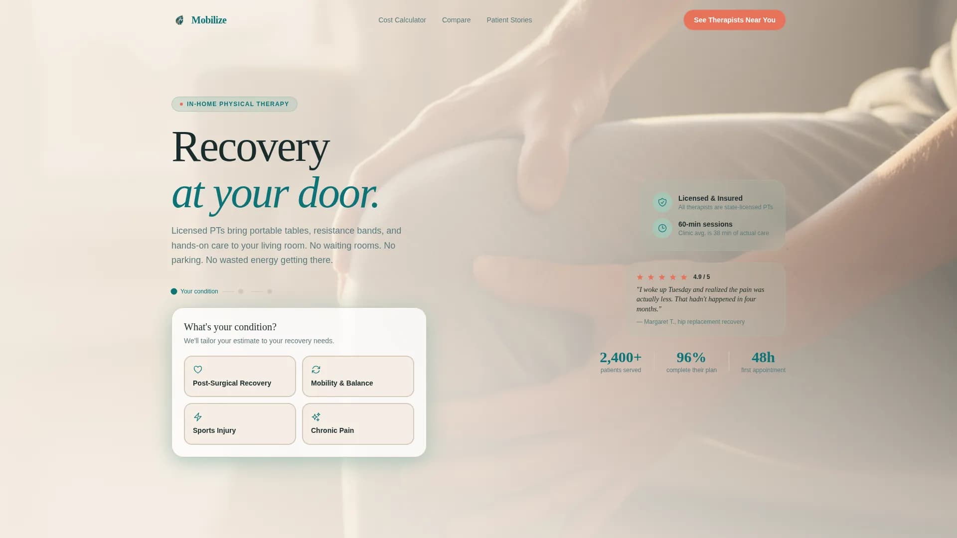 Mobilize - Home Therapy Landing Page Template