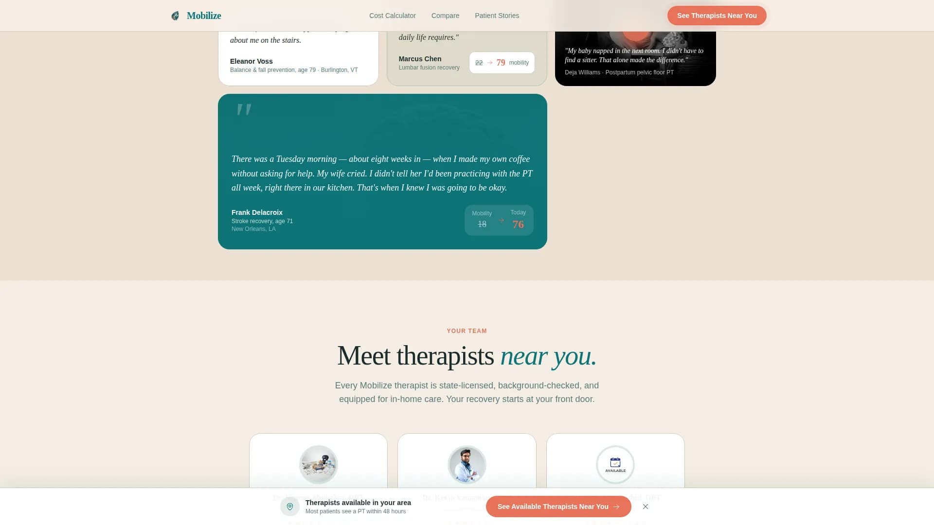 Mobilize - Home Therapy Landing Page Template