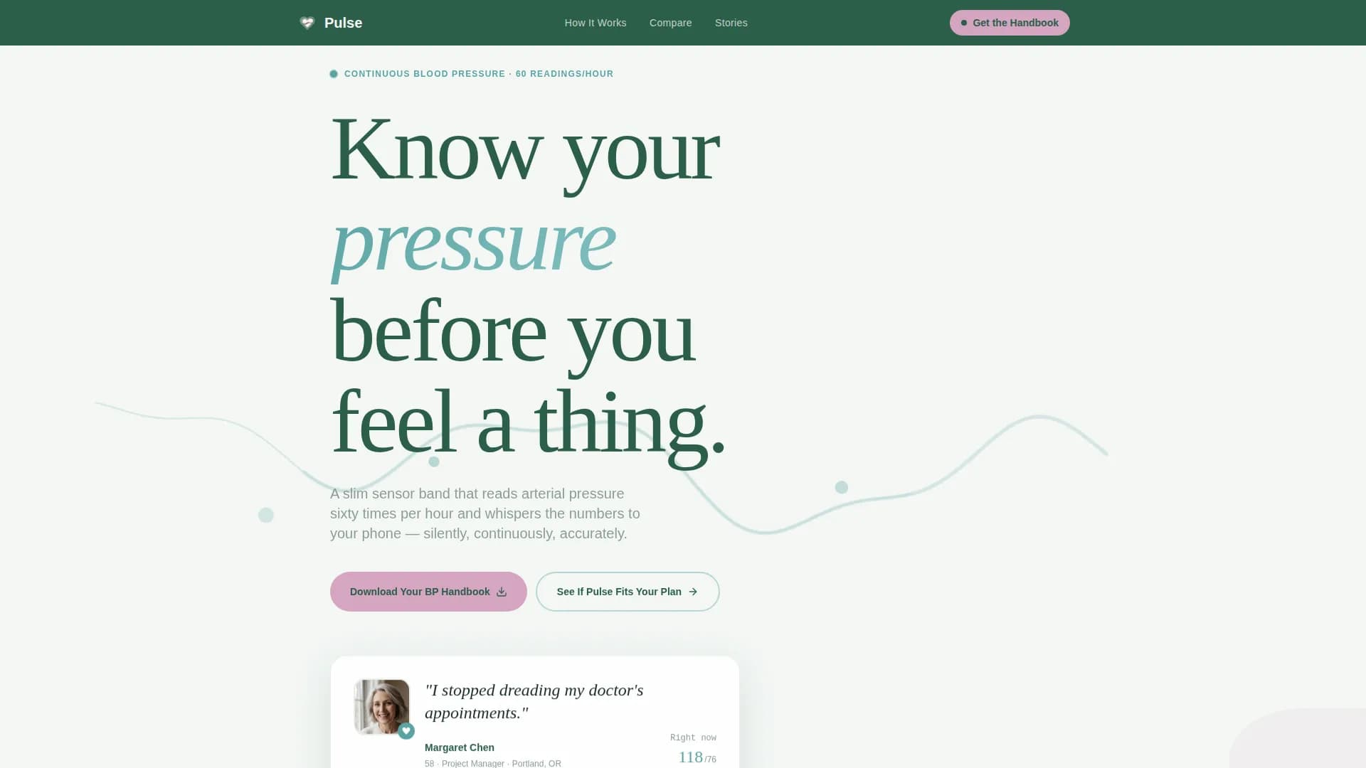 Pulse - Hypertension Wearable Landing Page Template