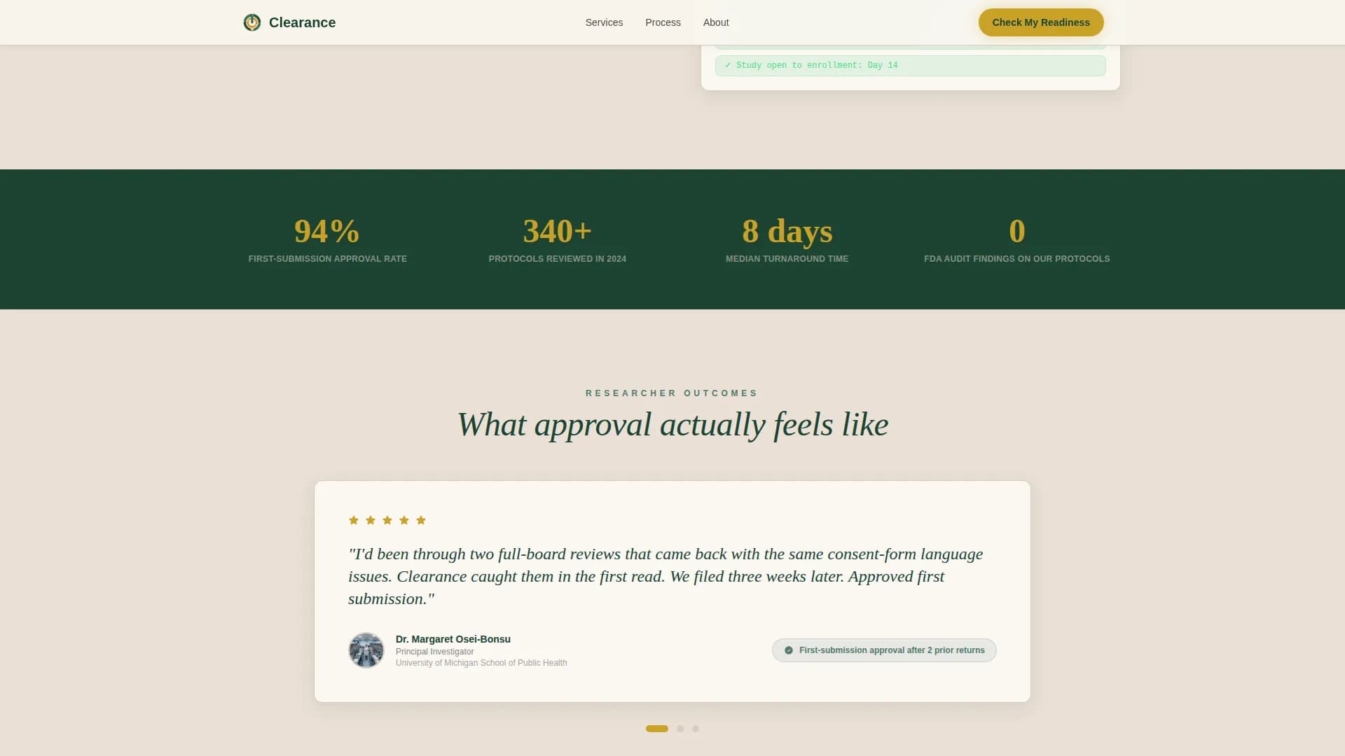 Clearance - IRB Services Landing Page Template