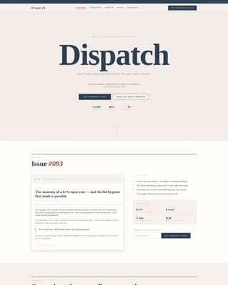 Dispatch — Proven Tech Newsletter Landing Page Template
