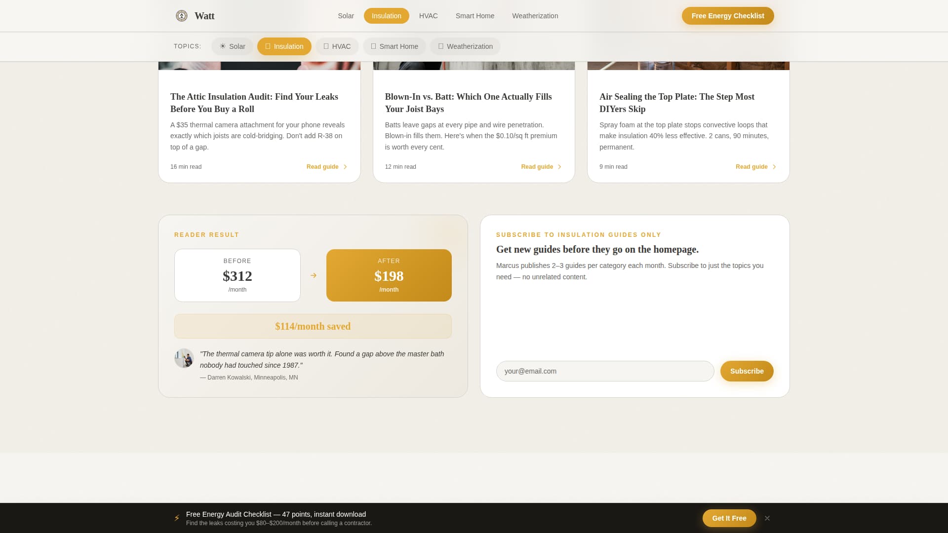 Watt - Actionable Energysavings Landing Page Template
