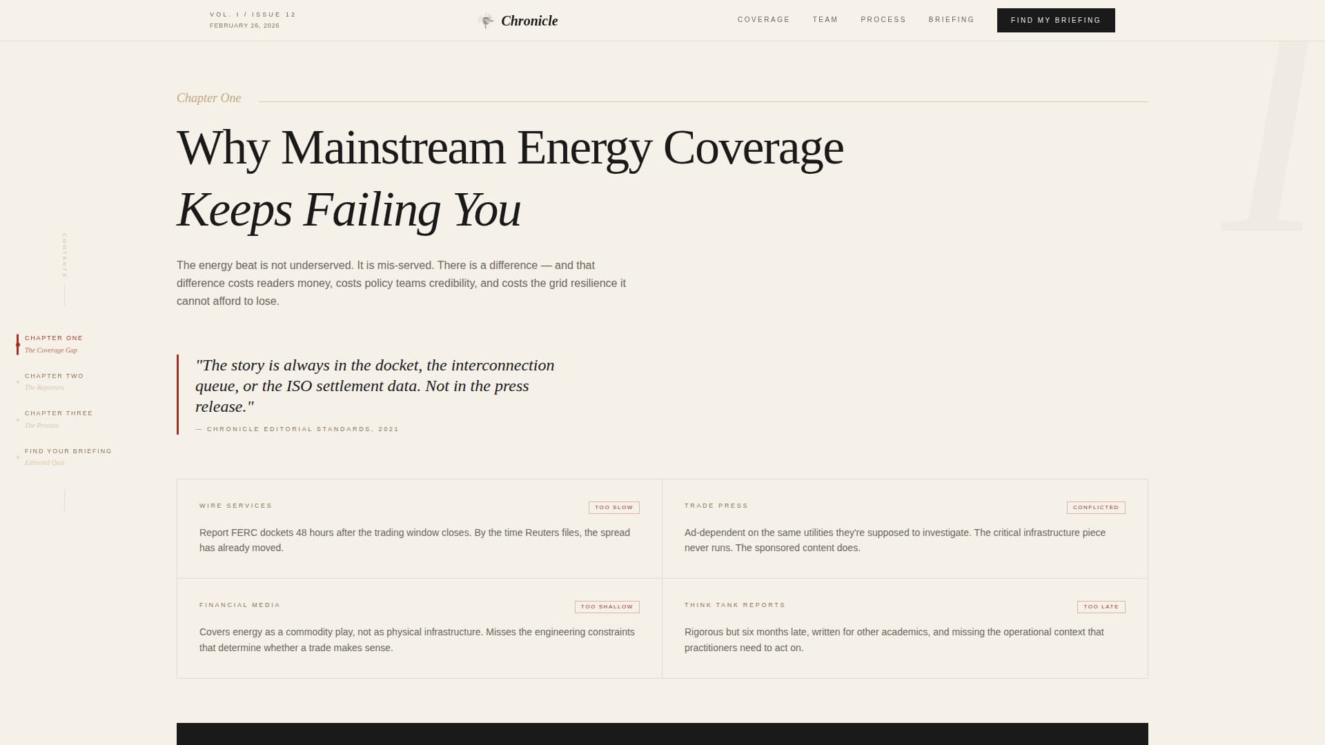 Chronicle - Authoritative Energynews Landing Page Template
