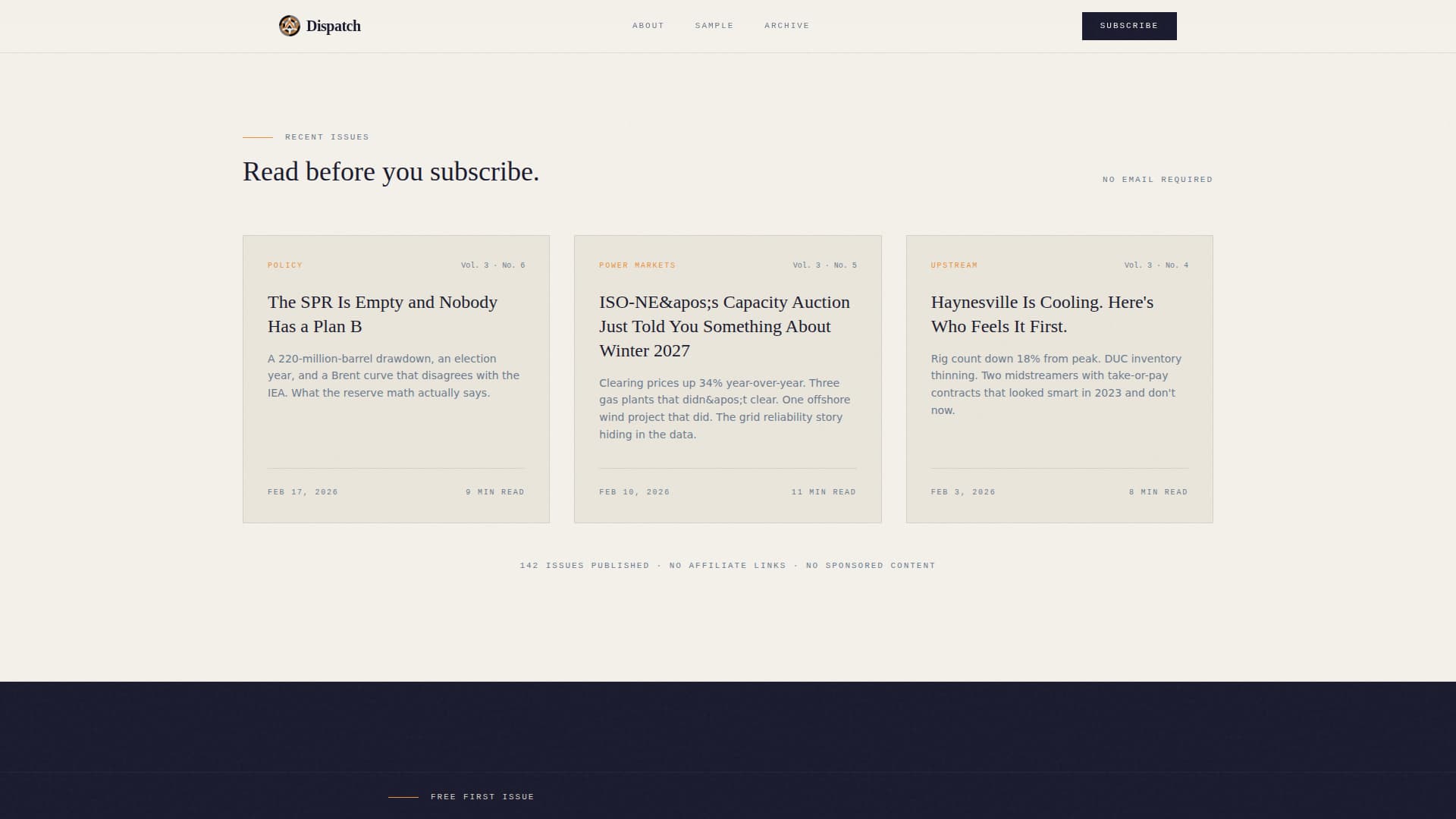 Dispatch — Trusted Renewable Energy Landing Page Template