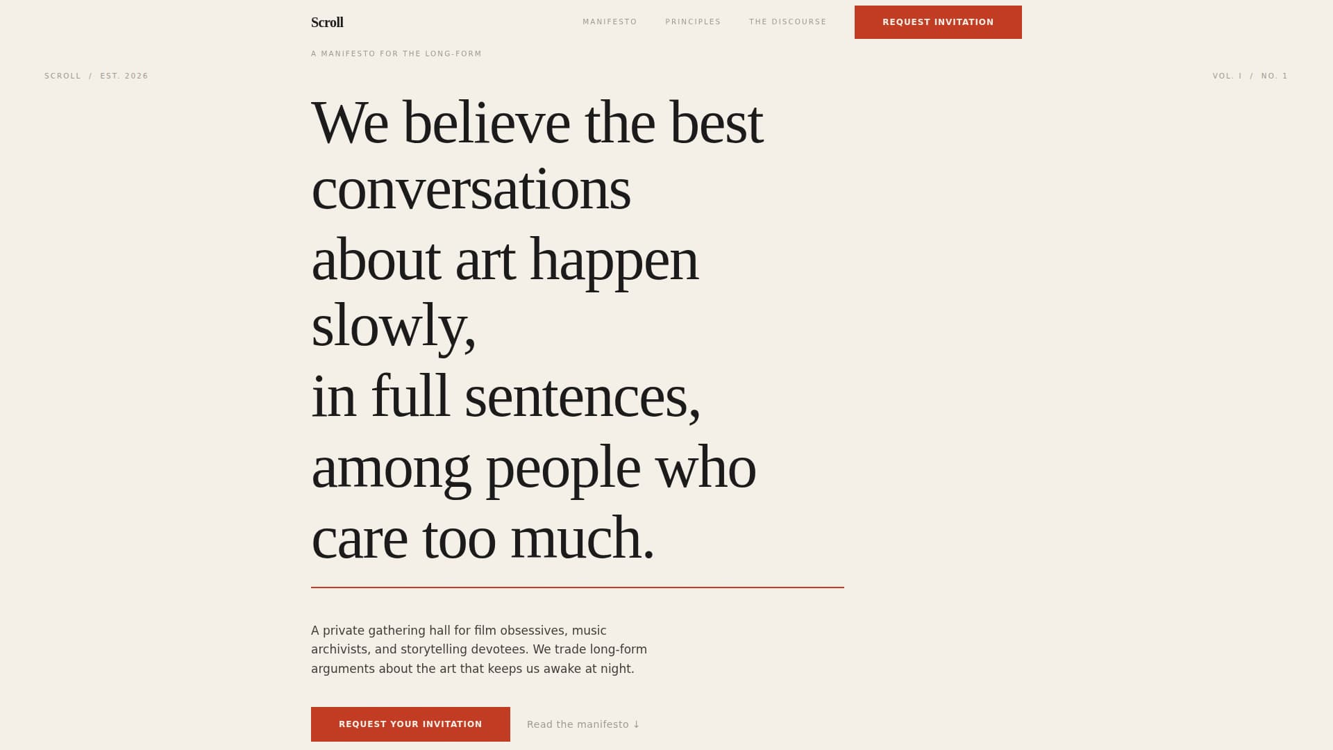Scroll - Deliberate Entertainment Landing Page Template