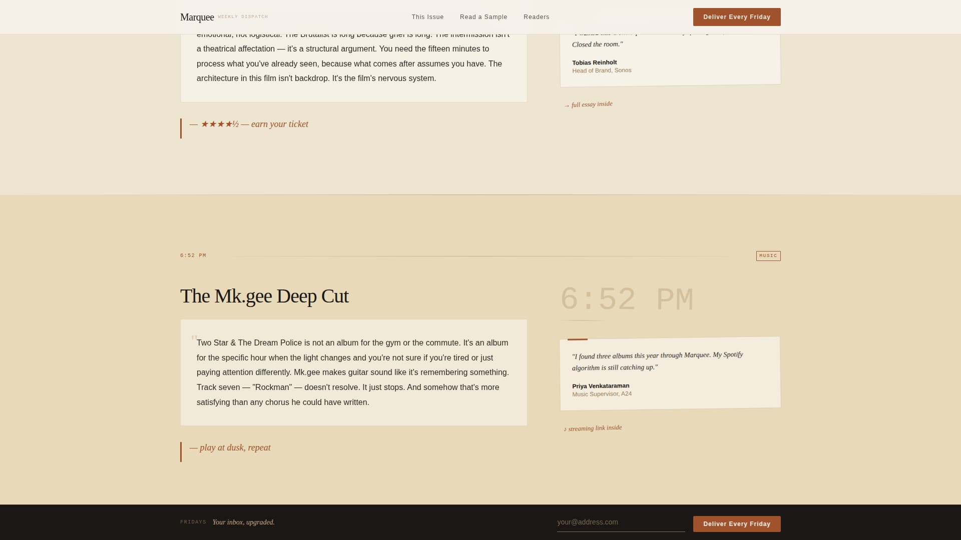 Marquee - Luxe Entertainment Landing Page Template