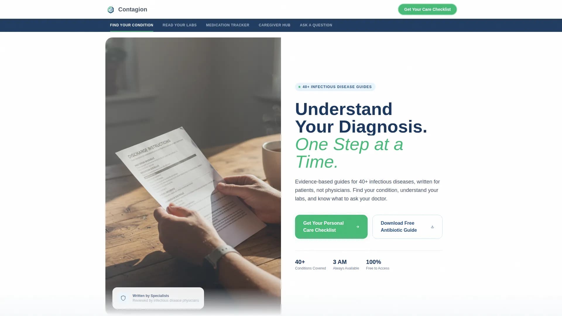Contagion - Patient Education Landing Page Template