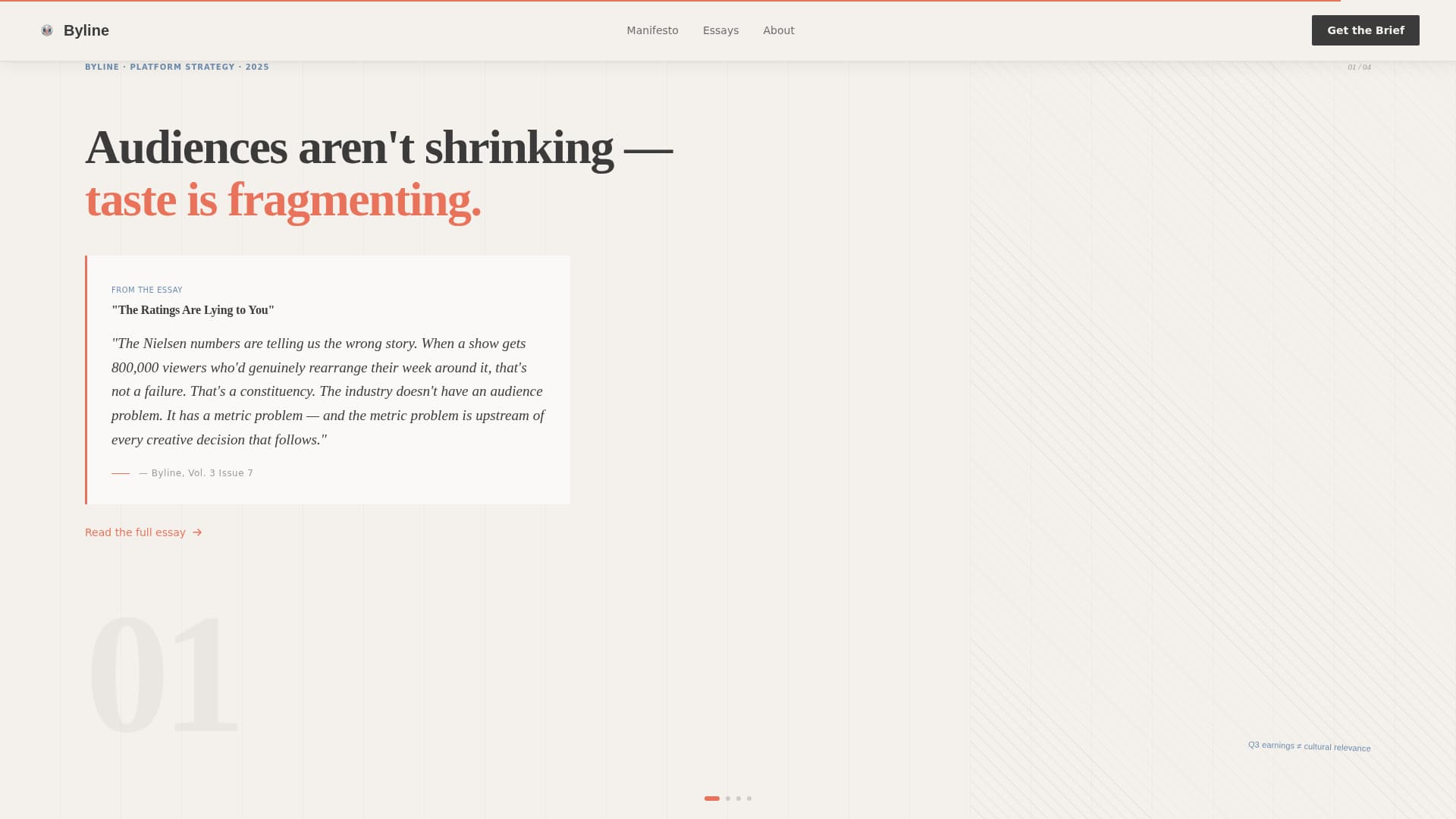 Byline - Bold Entertainment Landing Page Template