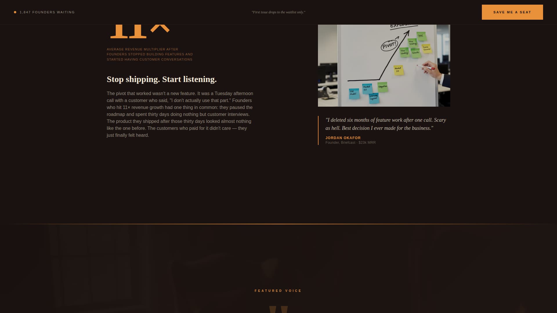 Hustle - Raw Entrepreneurship Landing Page Template