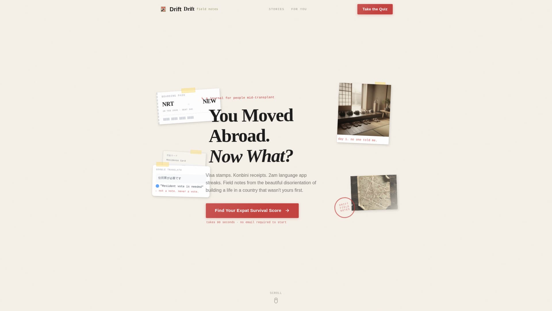 Drift - Wanderlust Expat Landing Page Template