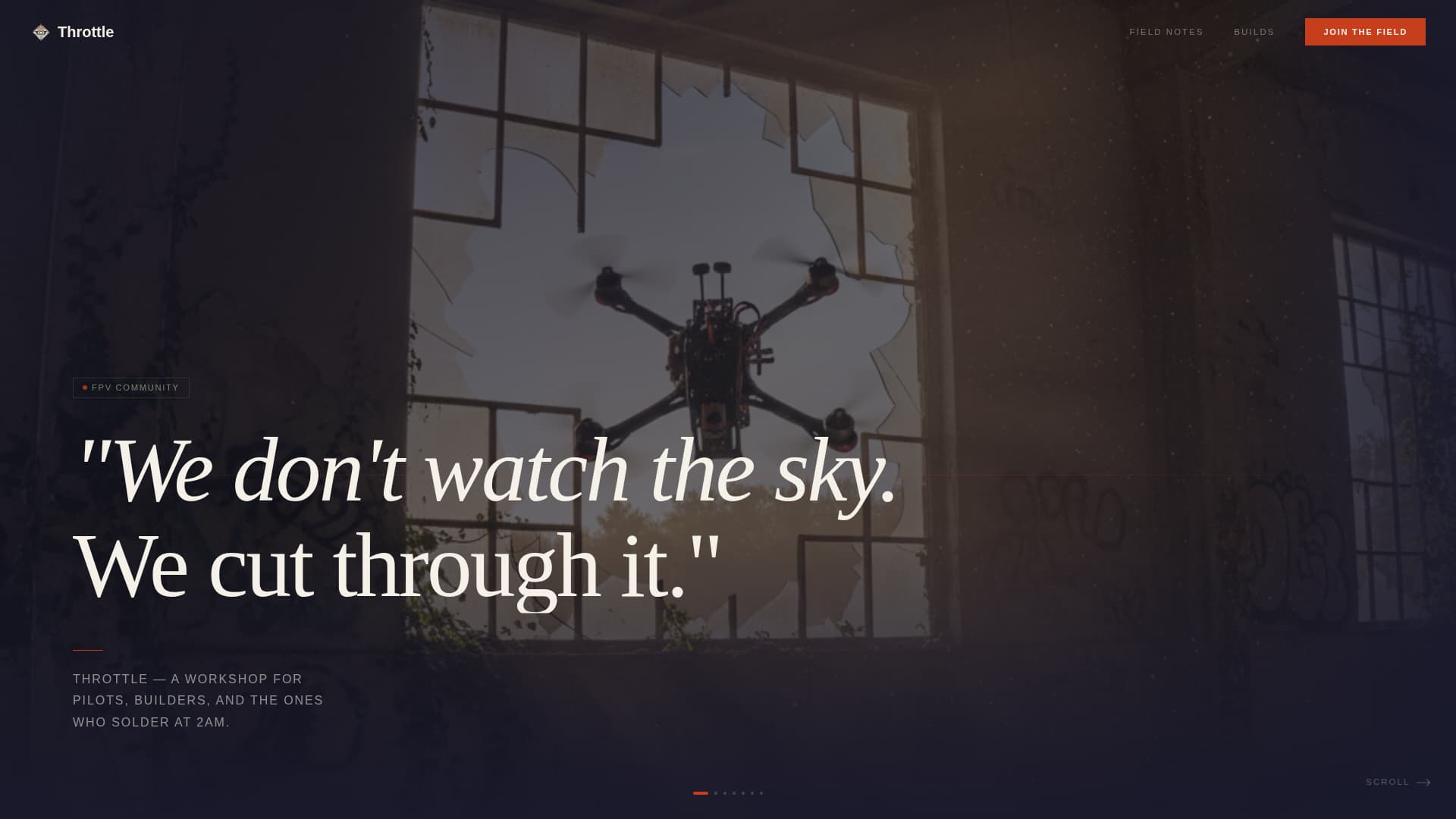 Throttle - Bold FPV Community Landing Page Template