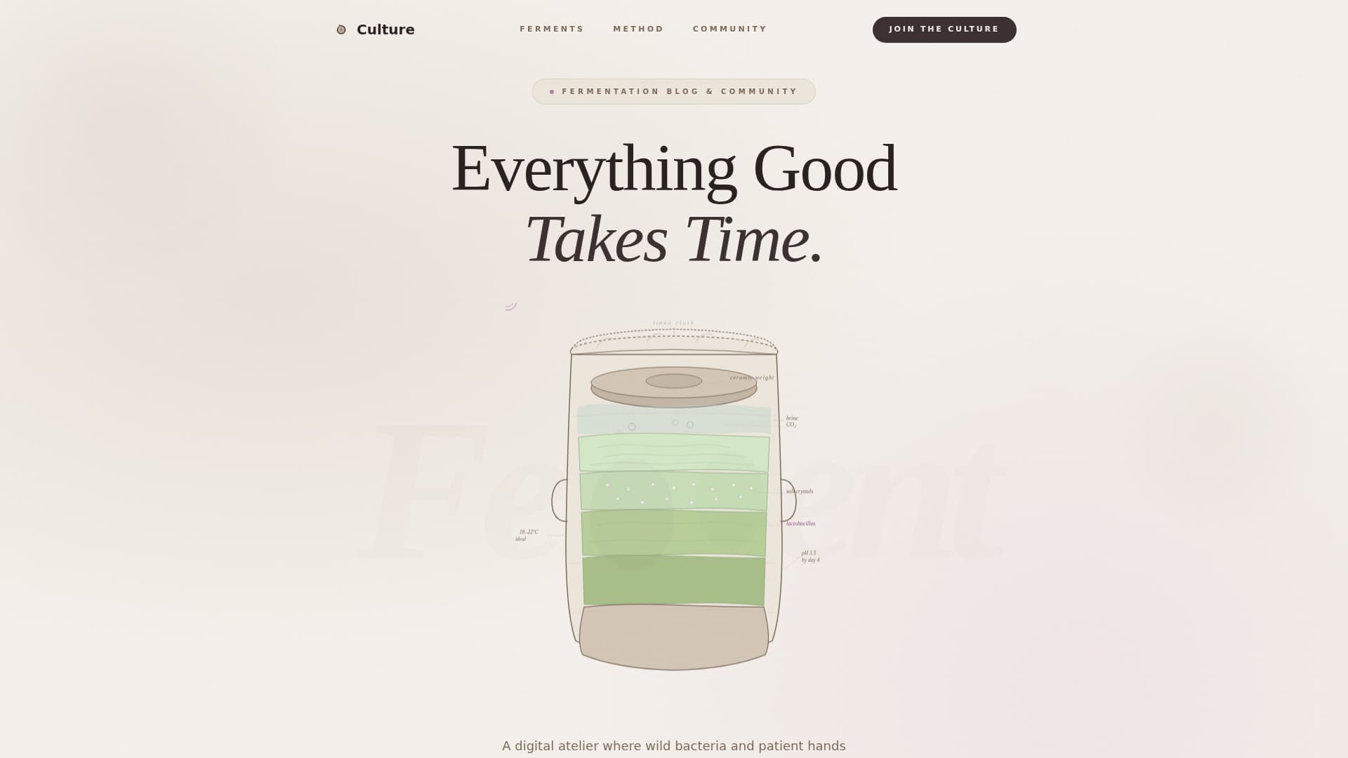 Culture - Artisan Fermentation Landing Page Template