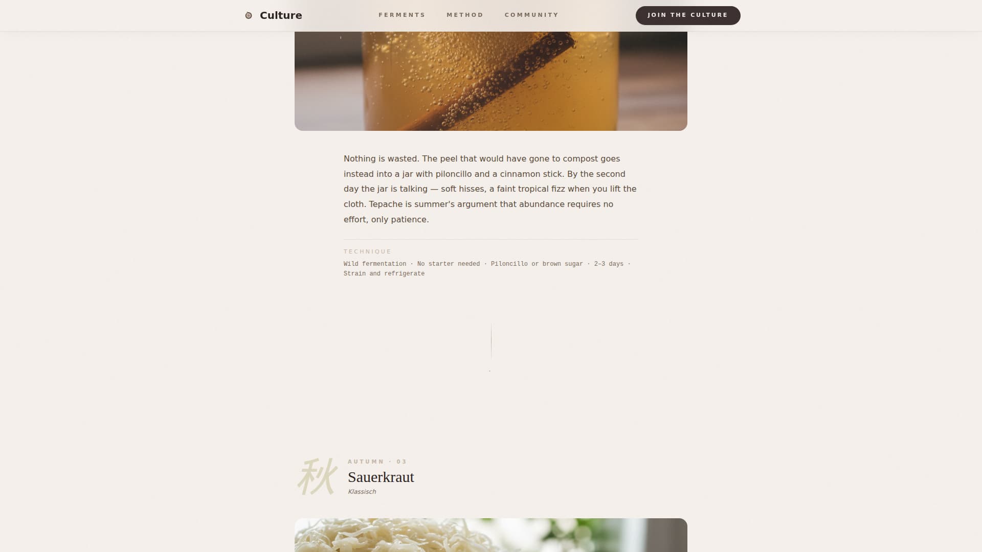 Culture - Artisan Fermentation Landing Page Template