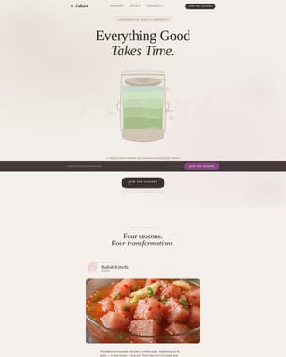Culture - Artisan Fermentation Landing Page Template
