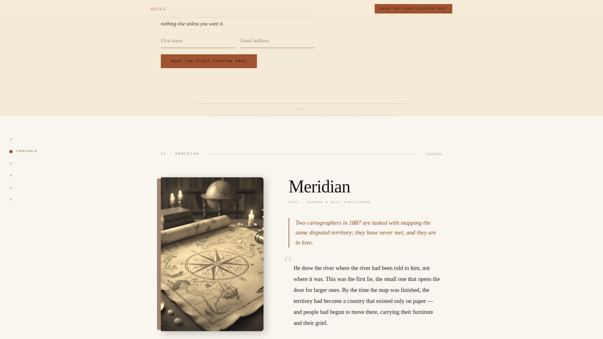 Quill - Captivating Fiction Author Landing Page Template