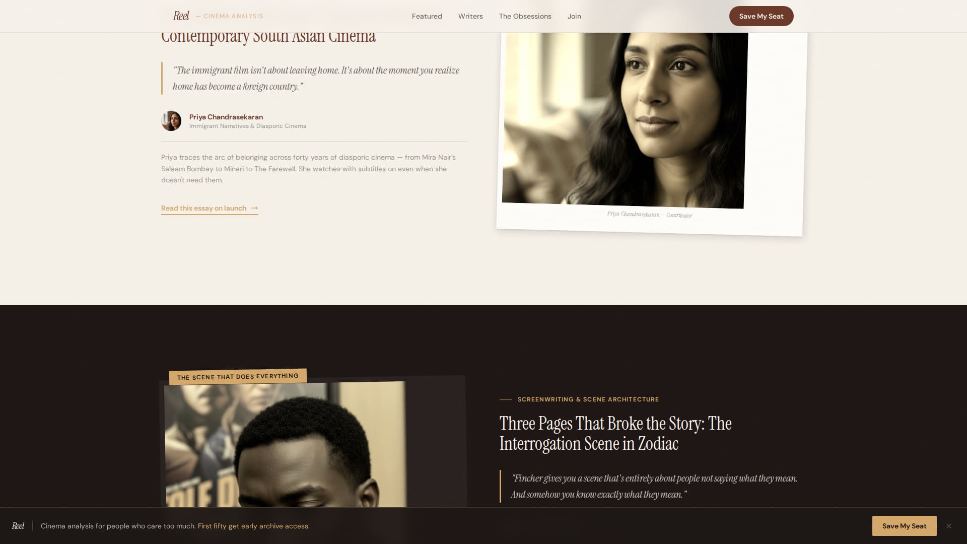 Reel — Editorial Cinematography Landing Page Template